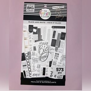 The Happy Planner Value Pack 30 Pages 573 Stickers Book BLACK & WHITE BRAND NEW